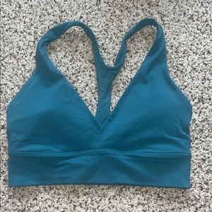 Athleta Teal V-Neck Racerback Bralette size small